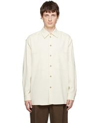 Lemaire - Off-white Straight Collar Shirt - Lyst