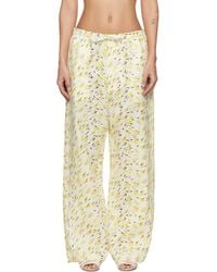 Marni - Linen 'Brushstroke Wave' Print Trousers - Lyst