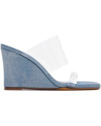 Maryam Nassir Zadeh - Olympia Wedge Denim Heeled Sandals - Lyst