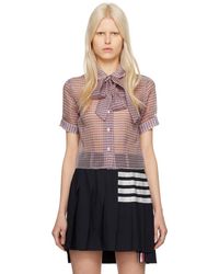 Thom Browne - Blue & Red Checked Blouse - Lyst