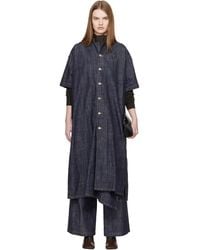 Y's Yohji Yamamoto - Half Sleeve Box Denim Maxi Dress - Lyst