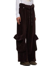 OPEN YY Linen Cargo Pants in Black | Lyst