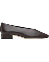 Aeyde - Chaussures À Talon De Style Ballerine Delia Brunes - Lyst