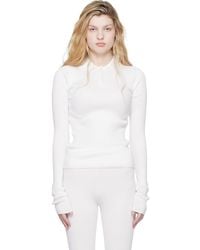 Rier - Off- Fine Rib Silk Polo - Lyst
