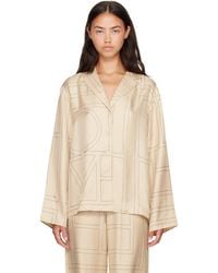 TOTEME - Off- Monogram Silk Pj Shirt - Lyst