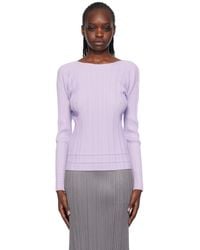 Pleats Please Issey Miyake - Purple Soft Pleats Long Sleeve T-shirt - Lyst