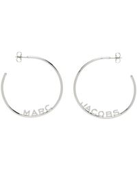 Marc Jacobs - Boucles d'oreilles à anneau 'the monogram' argentées - Lyst