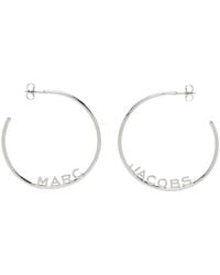 Marc Jacobs - Silver 'the Monogram' Hoop Earrings - Lyst