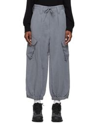 Y-3 - Gray Crinkled Trousers - Lyst