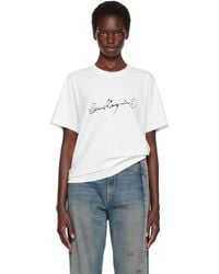 MM6 by Maison Margiela - Off- Overdyed Handwritten-Print T-Shirt - Lyst