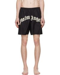 Palm Angels - Curved Logo Classic Swim Shorts - Lyst