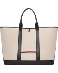 Thom Browne - Salt & Pepper Cotton Canvas Oversized Tool Tote - Lyst