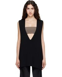 Rick Owens - Tower Wool Knit V Neck Vest - Lyst