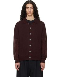 Studio Nicholson - Cardigan Hamto Kint Bourgogne - Lyst
