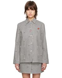 KENZO - Blue & White Paris ' Pixel' Denim Jacket - Lyst
