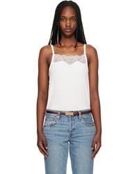 RE/DONE - Off- Lace Ribbed Camisole - Lyst