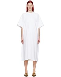 Studio Nicholson - Robe Midi Stokes Blanche - Lyst