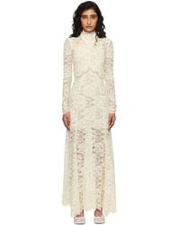 Rabanne - Off- Lace Cut-Out Maxi Dress - Lyst