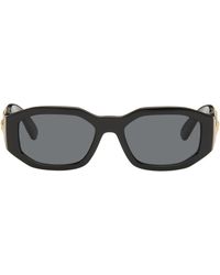 Versace - Lunettes De Soleil Noires À Ferrures À Logo Medusa Biggie - Lyst