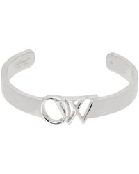 Off-White c/o Virgil Abloh - Off- bracelet argenté à logo - Lyst