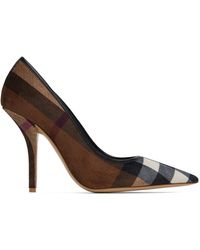Burberry - exaggerated Check Heels - Lyst