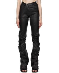 OTTOLINGER - Black Drape Faux-leather Pants - Lyst