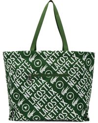 Lacoste - Green Netflix Edition Contrast Print Tote - Lyst