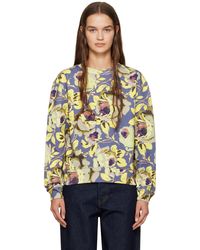 Dries Van Noten - Purple Floral Print Sweatshirt - Lyst