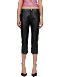 Miaou - Black Capri Faux-leather Trousers - Lyst