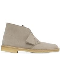 Clarks - Taupe Suede Desert Boots - Lyst