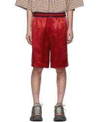 Gucci Red Silk Basketball Shorts