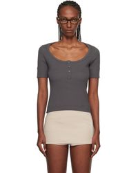Courreges - Buttoned 90's Rib T-Shirt - Lyst