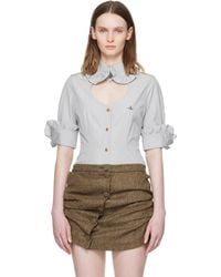 Vivienne Westwood - Pinstripe Shirting S/S Toulouse Frill Shirt - Lyst