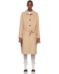 Marni - Beige Topstitched Trench Coat - Lyst