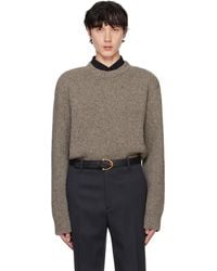 Bottega Veneta - Taupe Wool Tailored Sweater - Lyst