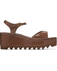 Stella McCartney - Elyse Patent Platform Sandals - Lyst