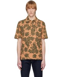 Dries Van Noten - Tan & Green Floral Polo - Lyst