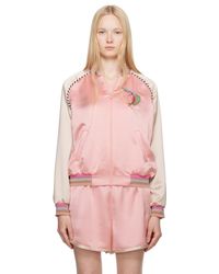 Anna Sui - Satin Embroidered Souvenir Bomber Jacket - Lyst