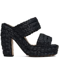 Bottega Veneta - Black Canalazzo Sandals - Lyst