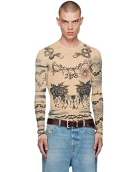 Jean Paul Gaultier - Beige Knwls Edition Long Sleeve T-shirt - Lyst