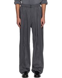 Lemaire - Pantalon Décontracté Gris À Ceinture - Lyst