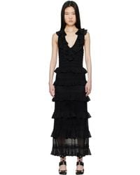 Zimmermann - ブラック Crush ラッフル Vネック ミディアムワンピース - Lyst