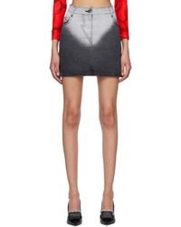 Pushbutton - Brief-Washed Denim Miniskirt - Lyst