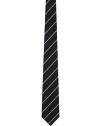 Husbands - Cravate noire à rayures en tissu jacquard - Lyst