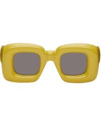 Loewe - Yellow Inflated Rectangular Sunglasses - Lyst