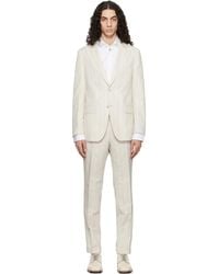 BOSS - Off- Two-Piece Slim-Fit Cotton Wool Suit - Lyst