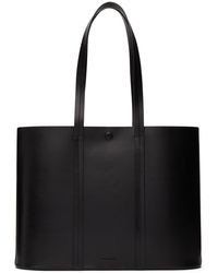 Building Block Leather Wide Tote - Black