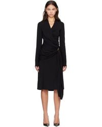 Ferragamo - Gathered Waist Viscose Midi Dress - Lyst