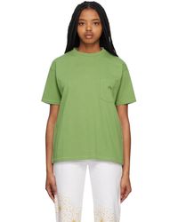 Bode - T-shirt vert à poche - Lyst
