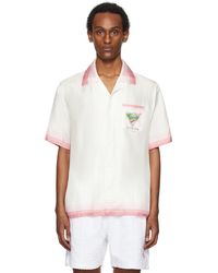 Casablancabrand - Chemise 'tennis club' blanc et rose à images à logo - Lyst